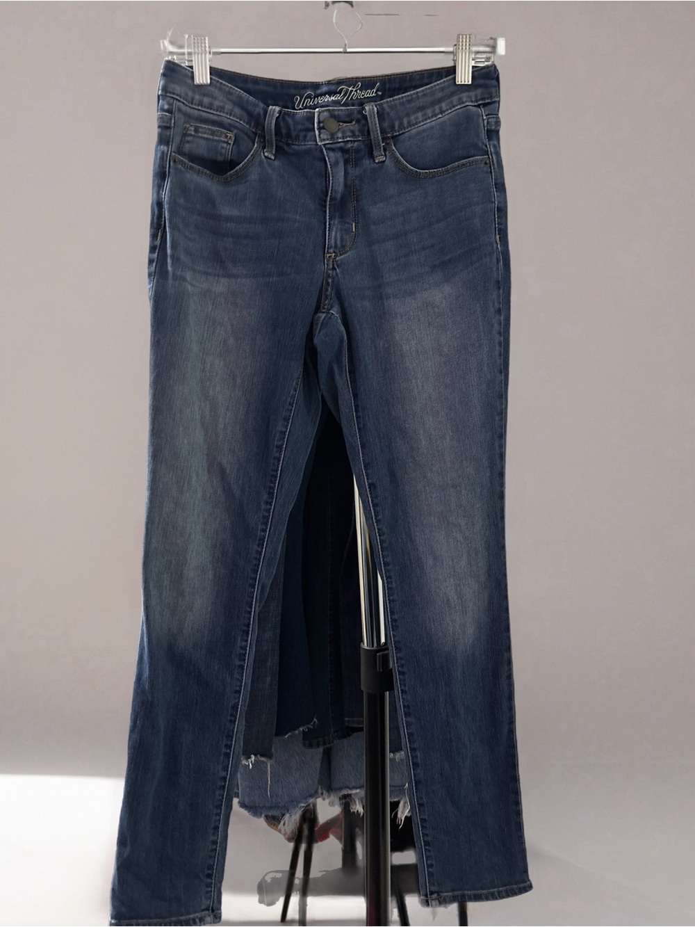 Universal Thread Indigo Denim Jeans with Gold Stitching